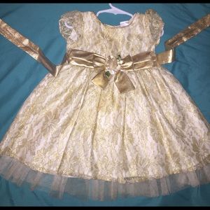 Golden Lace ribbon Flower Girl